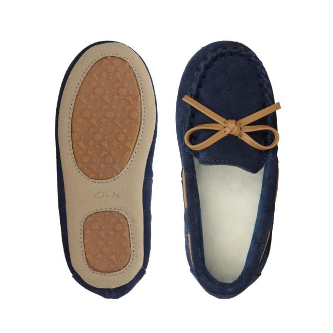 Pantuflas Clarks Crackling Flo Niña Azul Marino | CLK032ODA