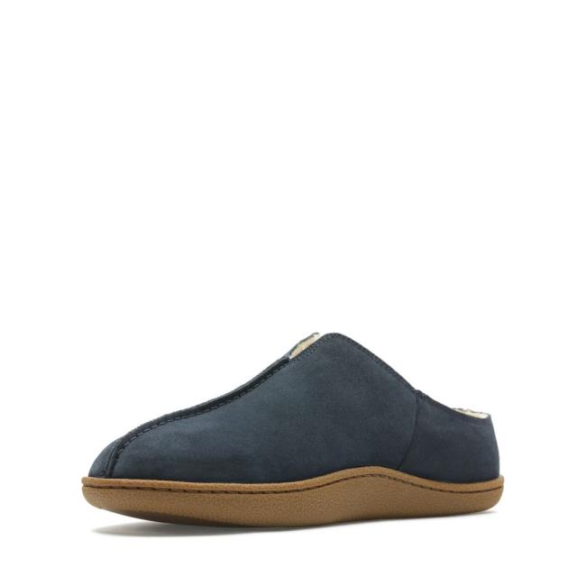 Pantuflas Clarks Home Mule Hombre Azul Marino | CLK317ZQN