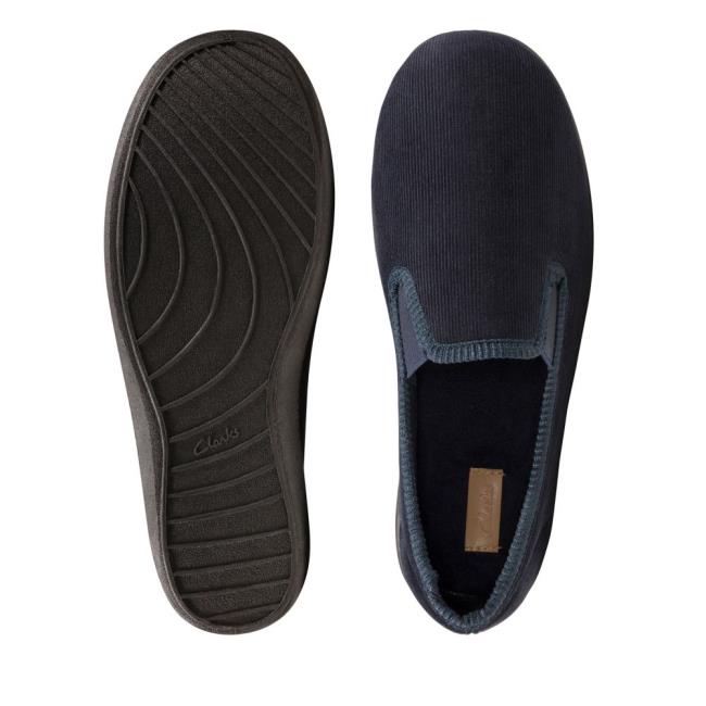 Pantuflas Clarks King Twin Hombre Azul Marino | CLK582PKC