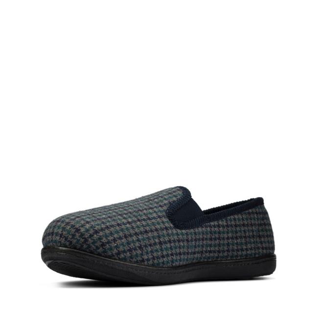 Pantuflas Clarks King Twin Hombre Azules | CLK536UDC