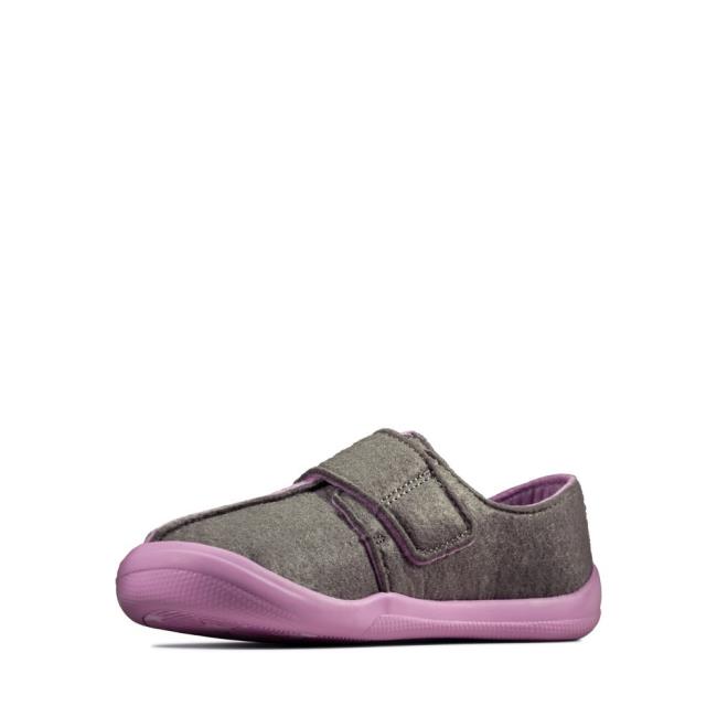 Pantuflas Clarks Yin Spark Kid Niña Grises | CLK836JFT