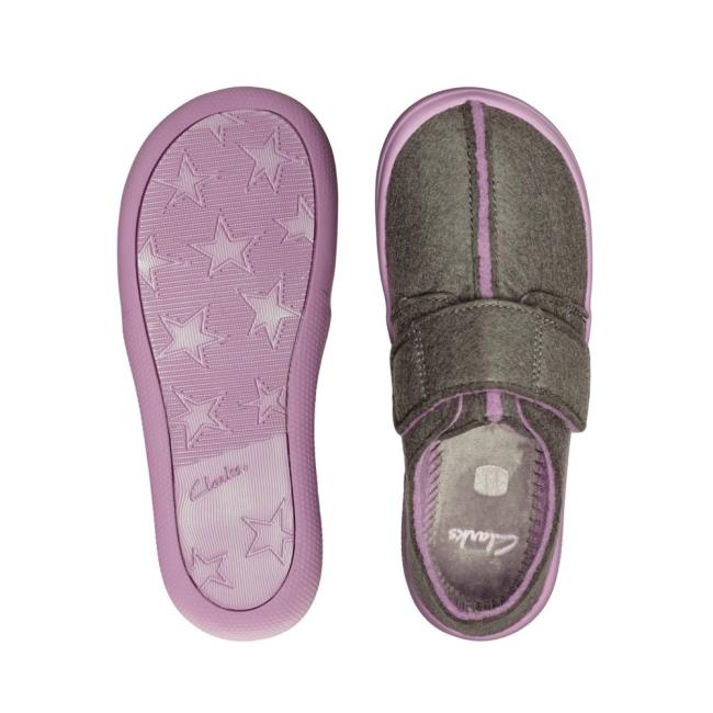 Pantuflas Clarks Yin Spark Kid Niña Grises | CLK836JFT