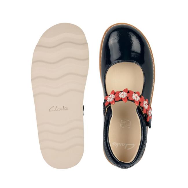 Zapatos Escolares Clarks Crown Petal Kid Niña Azul Marino | CLK730DVH