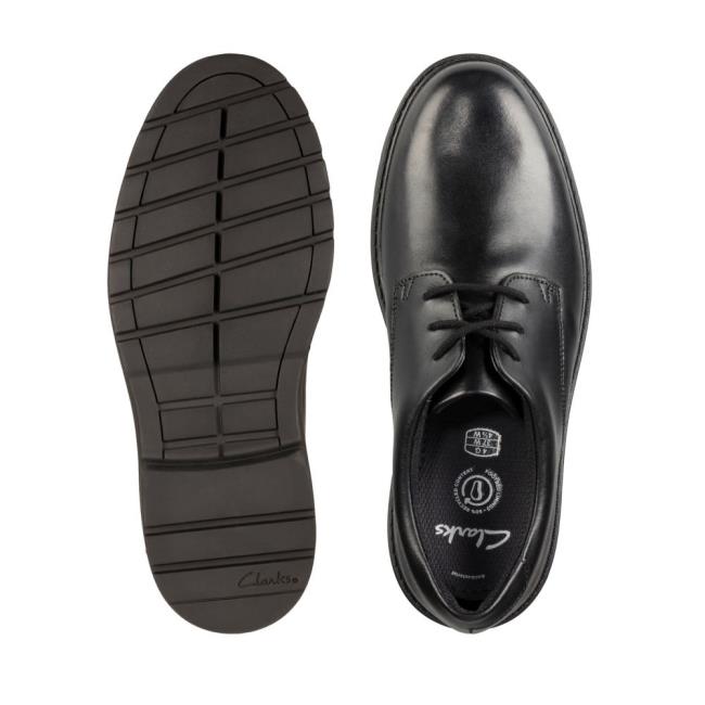 Zapatos Escolares Clarks Loxham Derby Youth Niña Negros | CLK905YZJ