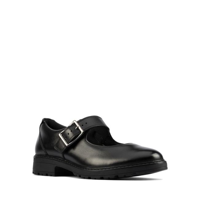 Zapatos Escolares Clarks Loxham Walk Youth Niña Negros | CLK385IVC