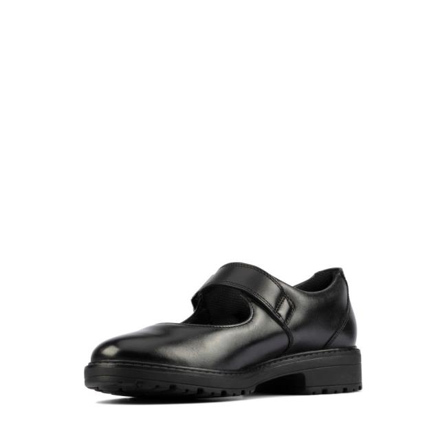 Zapatos Escolares Clarks Loxham Walk Youth Niña Negros | CLK385IVC