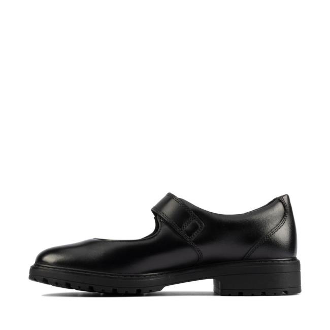 Zapatos Escolares Clarks Loxham Walk Youth Niña Negros | CLK385IVC