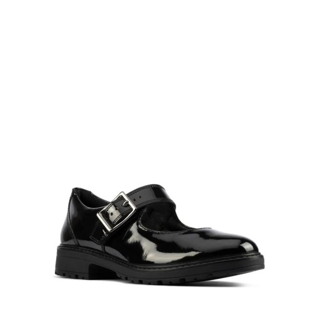 Zapatos Escolares Clarks Loxham Walk Youth Niña Negros | CLK603OPK