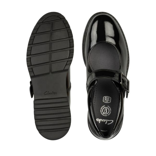 Zapatos Escolares Clarks Loxham Walk Youth Niña Negros | CLK603OPK