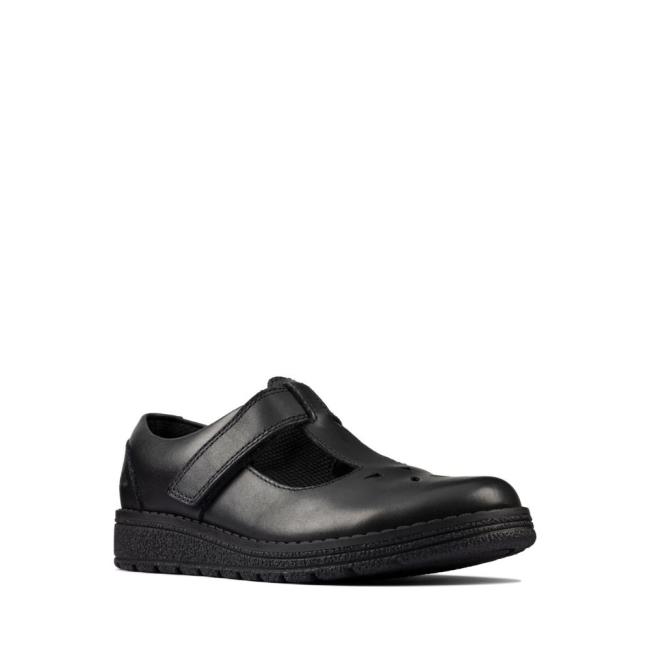 Zapatos Escolares Clarks Mendip Joy Kid Niña Negros | CLK384SIO