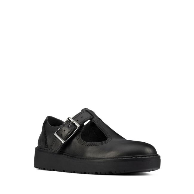 Zapatos Escolares Clarks Plain Move Kid Niña Negros | CLK820UVM