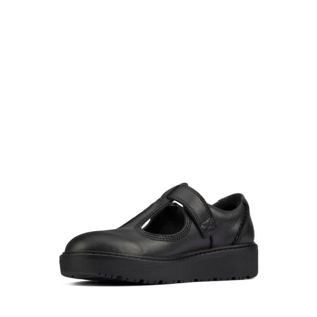 Zapatos Escolares Clarks Plain Move Kid Niña Negros | CLK820UVM