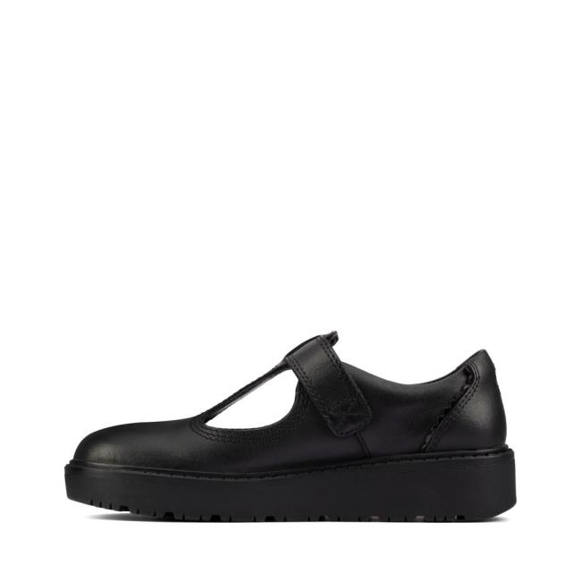 Zapatos Escolares Clarks Plain Move Kid Niña Negros | CLK820UVM