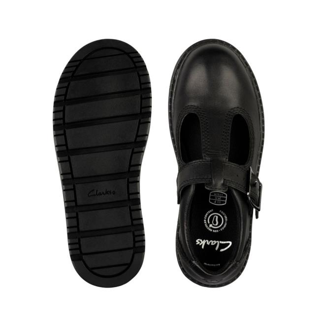 Zapatos Escolares Clarks Plain Move Kid Niña Negros | CLK820UVM