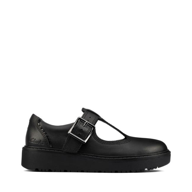 Zapatos Escolares Clarks Plain Move Kid Niña Negros | CLK820UVM