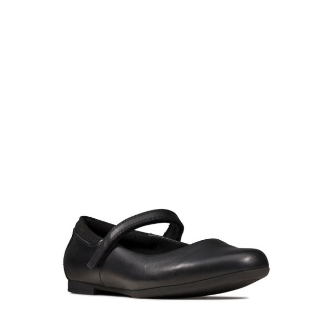 Zapatos Escolares Clarks Scala Dawn Youth Niña Negros | CLK724SVT