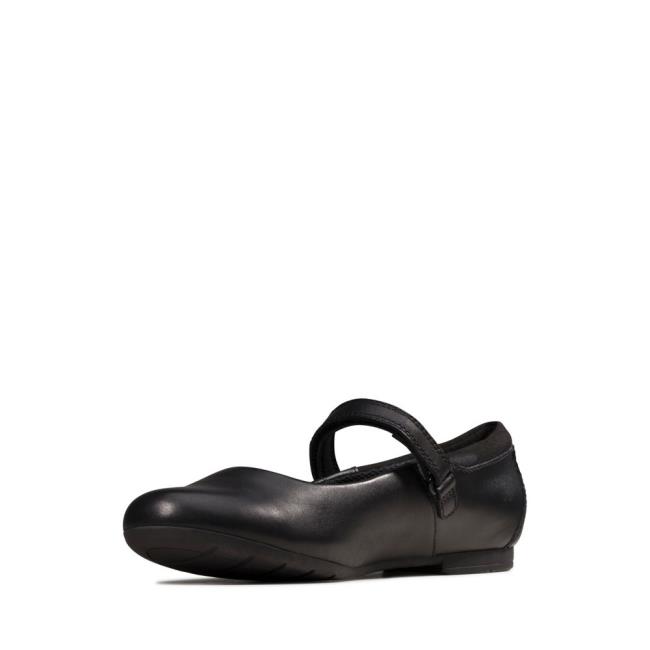 Zapatos Escolares Clarks Scala Dawn Youth Niña Negros | CLK724SVT