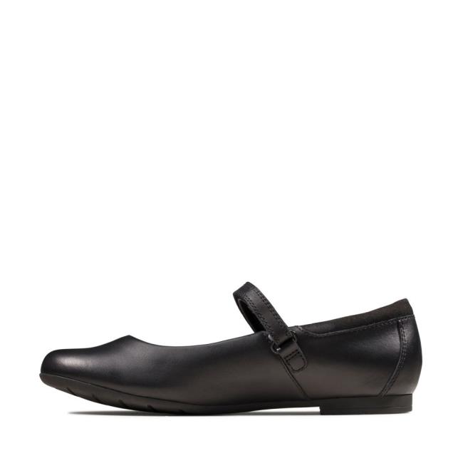 Zapatos Escolares Clarks Scala Dawn Youth Niña Negros | CLK724SVT