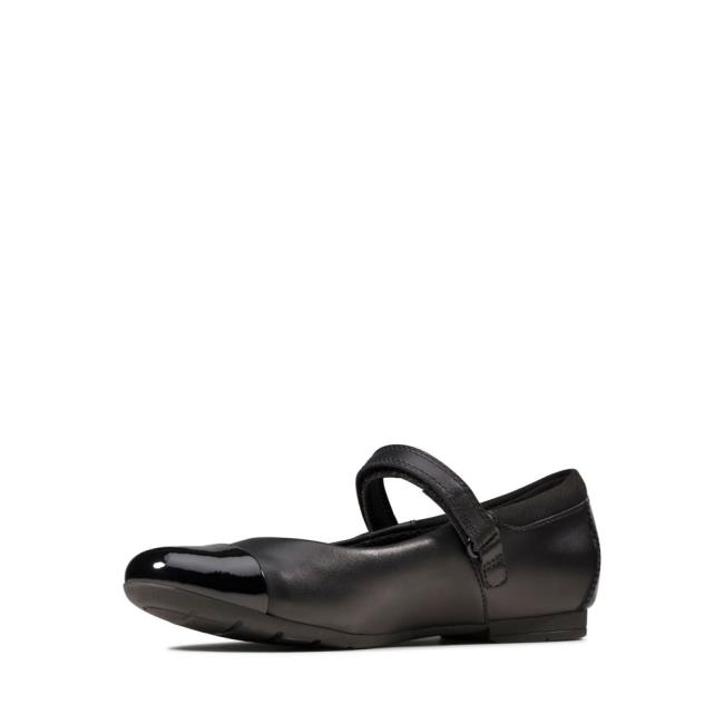 Zapatos Escolares Clarks Scala Gem Kid Niña Negros | CLK567FNJ