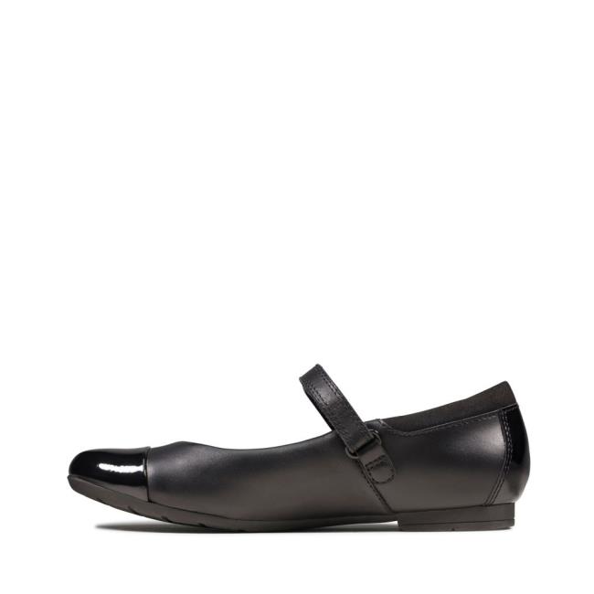 Zapatos Escolares Clarks Scala Gem Kid Niña Negros | CLK567FNJ