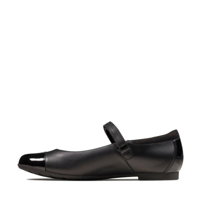 Zapatos Escolares Clarks Scala Gem Youth Niña Negros | CLK059UPM