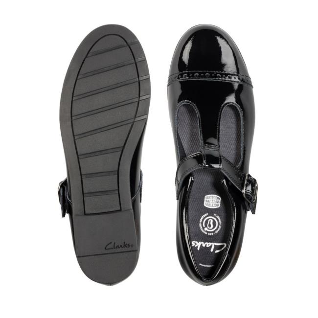 Zapatos Escolares Clarks Scala Hope Youth Niña Negros | CLK752TAL