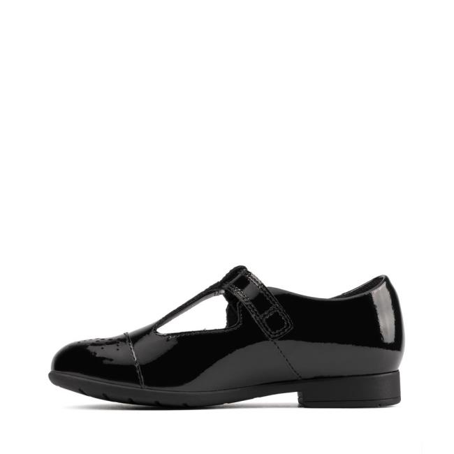 Zapatos Escolares Clarks Scala Spirit Kid Niña Negros | CLK245ZRY