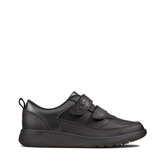 Zapatos Escolares Clarks Scape Flare Kid Niña Negros | CLK458XZW