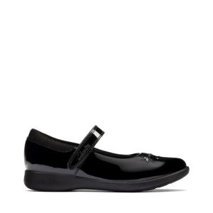 Zapatos Escolares Clarks Etch Bright Kid Niña Negros | CLK176HFV