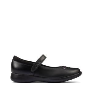 Zapatos Escolares Clarks Etch Bright Kid Niña Negros | CLK927IWQ