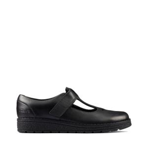 Zapatos Escolares Clarks Mendip Joy Kid Niña Negros | CLK384SIO